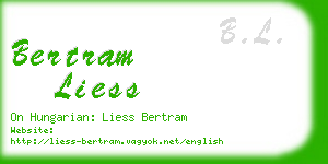 bertram liess business card